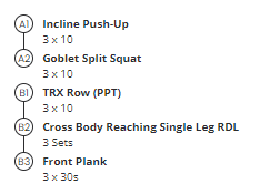 Sample Workout with Super Sets